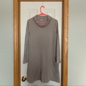 J Jill Pure Jill Tan Cowlneck Long Sleeve Tunic Top with Pocket Size Medium